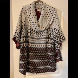 Belk brand “fever” poncho styled sweater